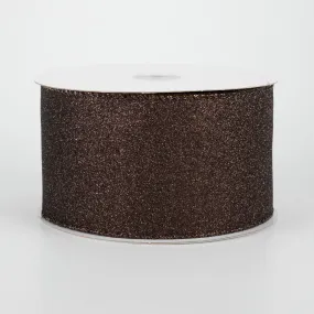 2.5" Lustrous Glitter Ribbon: Chocolate (10 Yards)