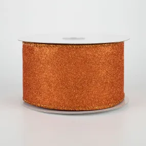 2.5" Lustrous Glitter Ribbon: Orange (10 Yards)