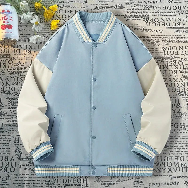 Aidase Man’s Varsity Baseball Jacket Retro Multi-coloured Bomber Jacket Preppy Style Streetwear Men Women Coat Loose Fit Outwear