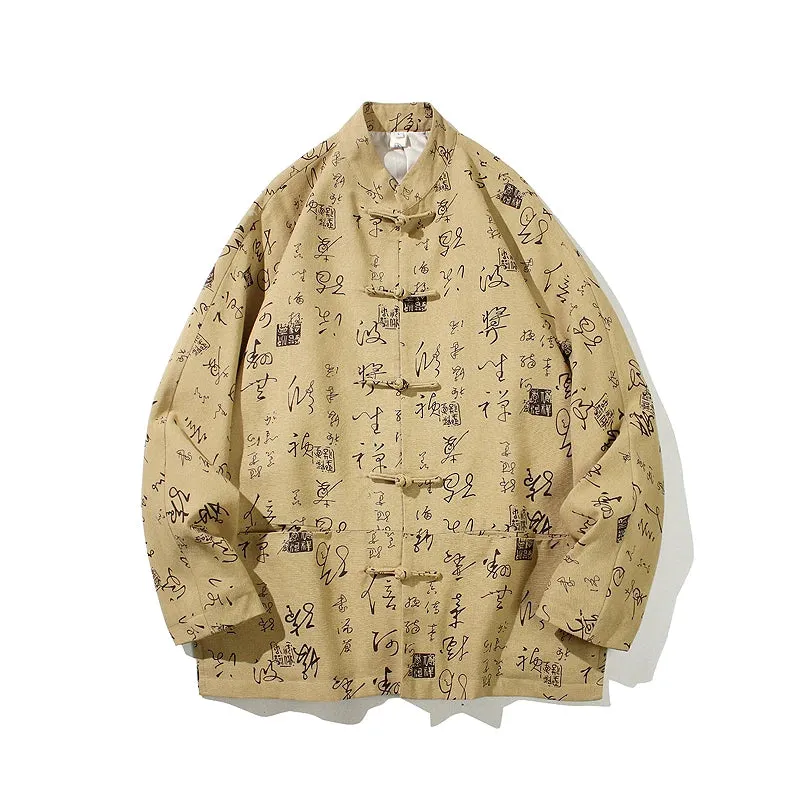 Artistic Chinese calligraphy design Tang dynasty jacket