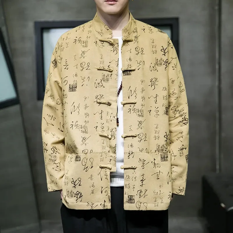 Artistic Chinese calligraphy design Tang dynasty jacket