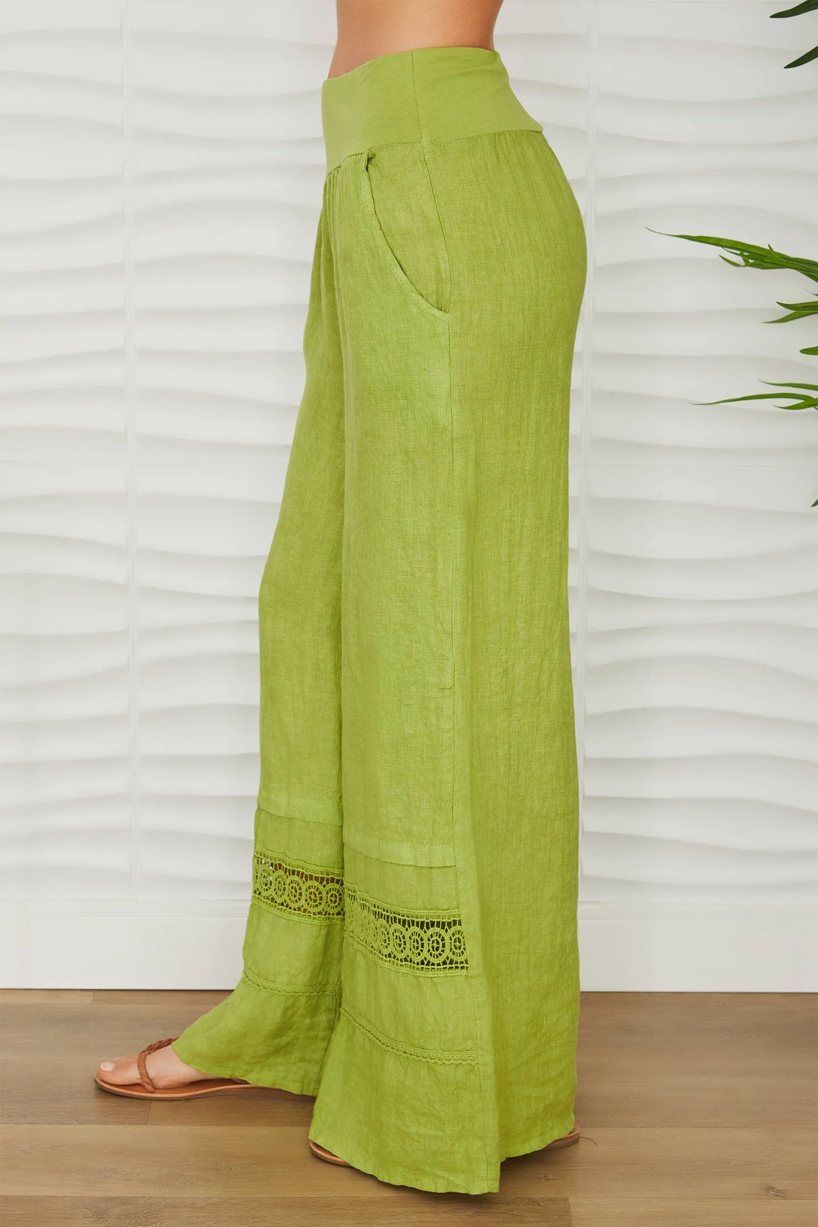 Avocado Green Linen Set