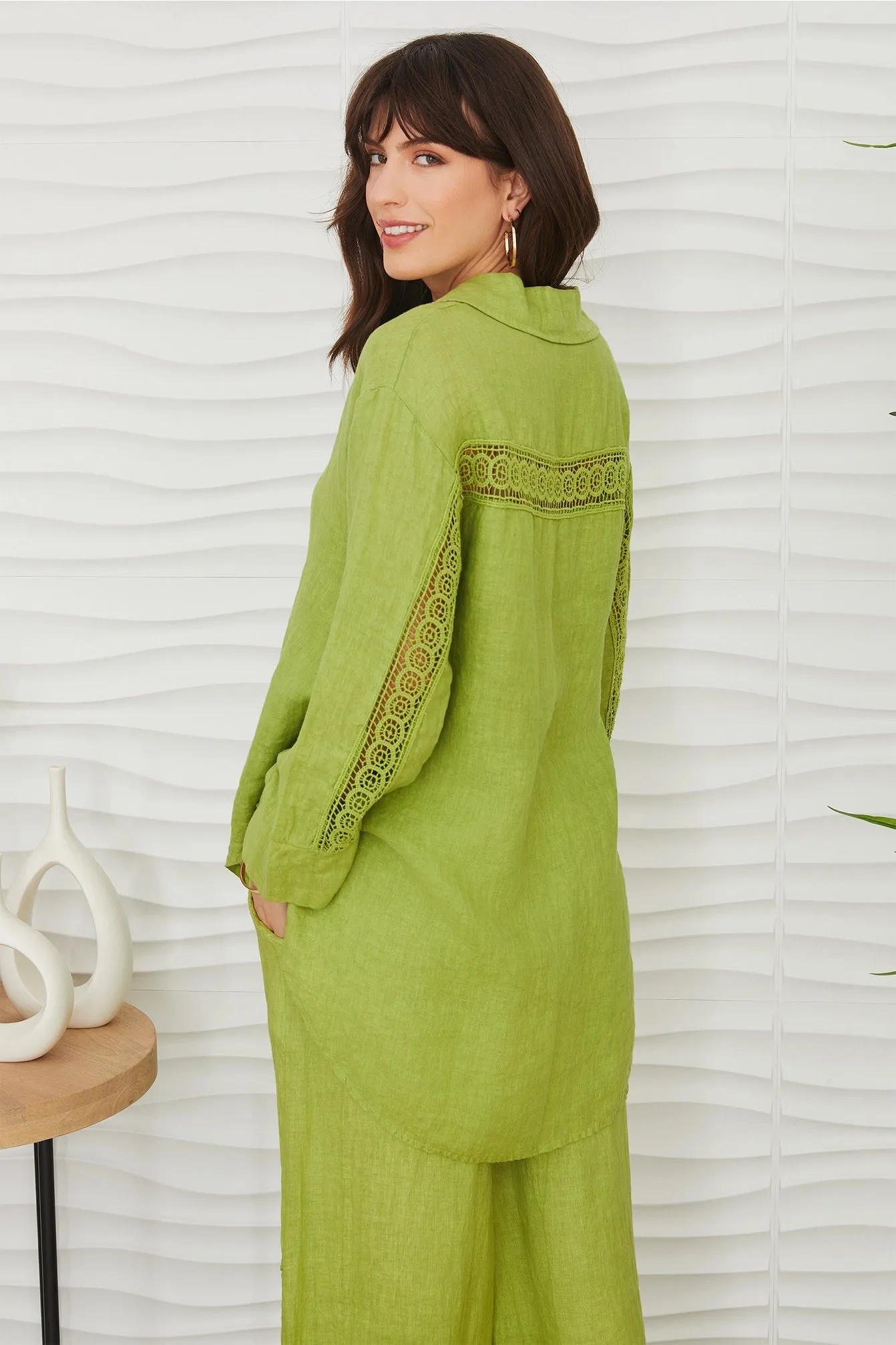 Avocado Green Linen Set