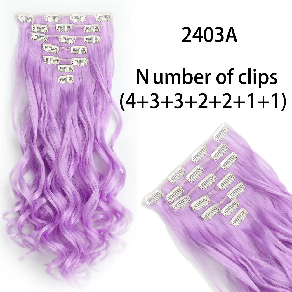 Beauty Long Straight Synthetic Hair 16 Clips 140G Extensions Clips