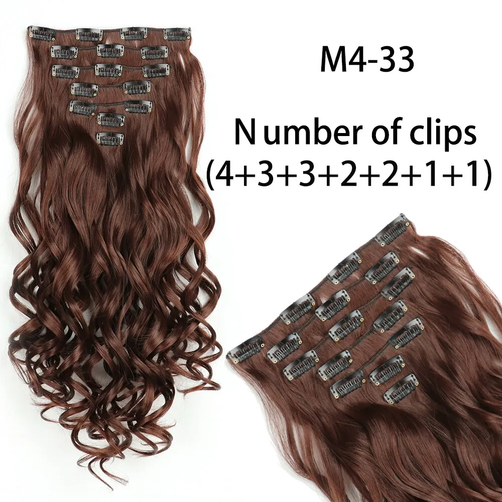 Beauty Long Straight Synthetic Hair 16 Clips 140G Extensions Clips