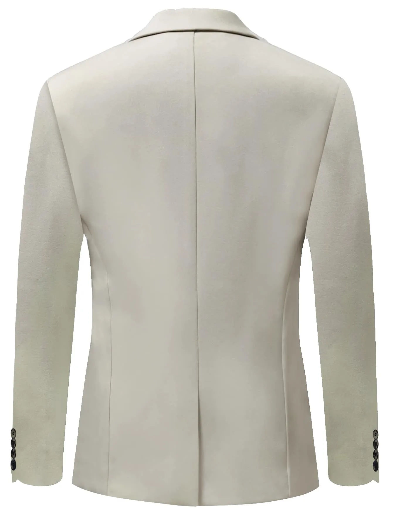 Beige Single Breasted Lapel Neck Pocket Patched Blazer