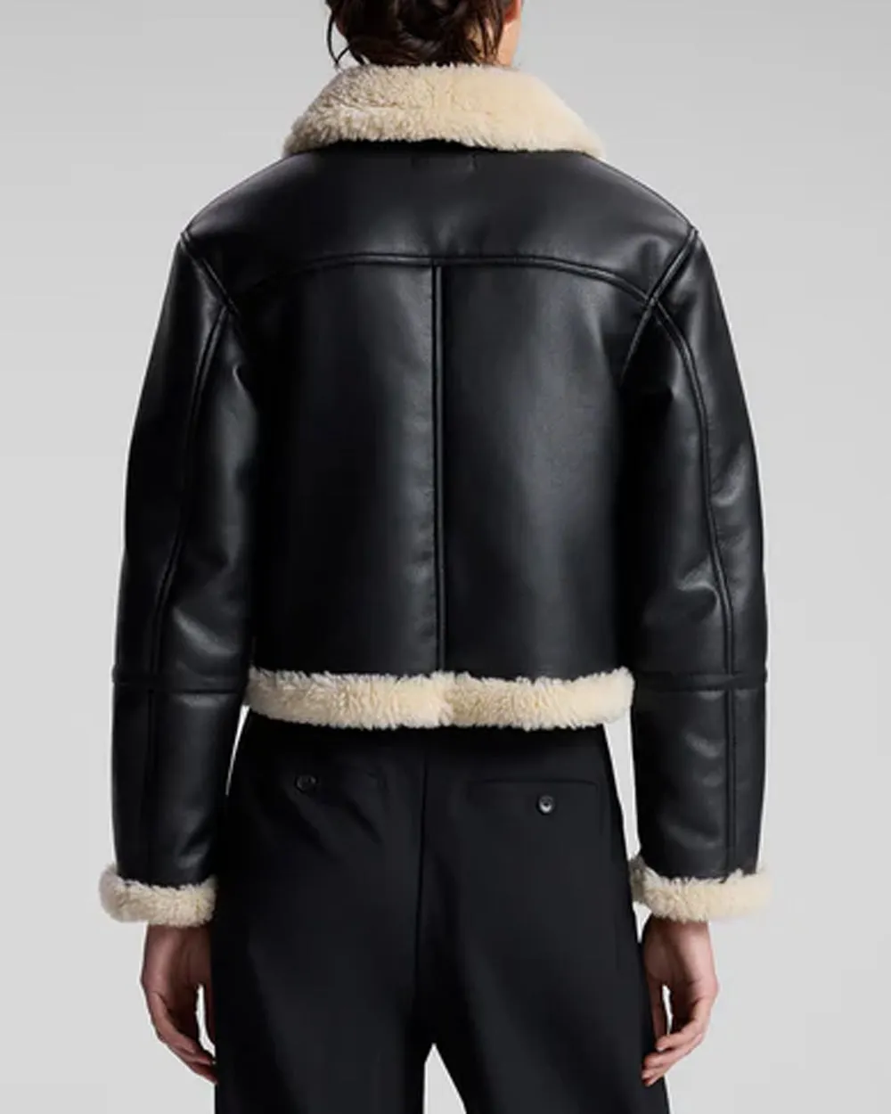 Black and Champagne Avery Shearling Jacket