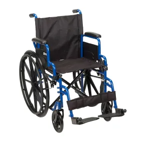 Blue Streak Wheelchair with Flip Back Desk Arms, Swing Away Footrests, 18" Seat