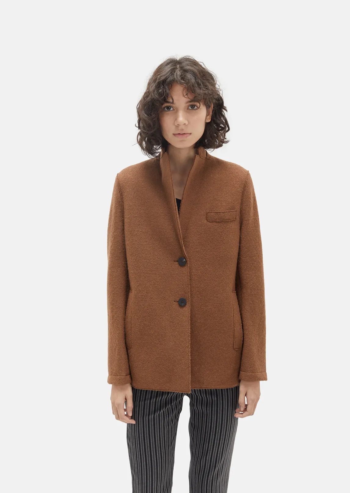 Boxy Alpaca Wool Blazer