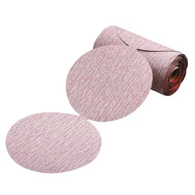 Carborundum Premier Red Aluminum Oxide Dri-Lube Paper Discs, 5 in Dia., P150 Grit, Vacuum, 05539515292