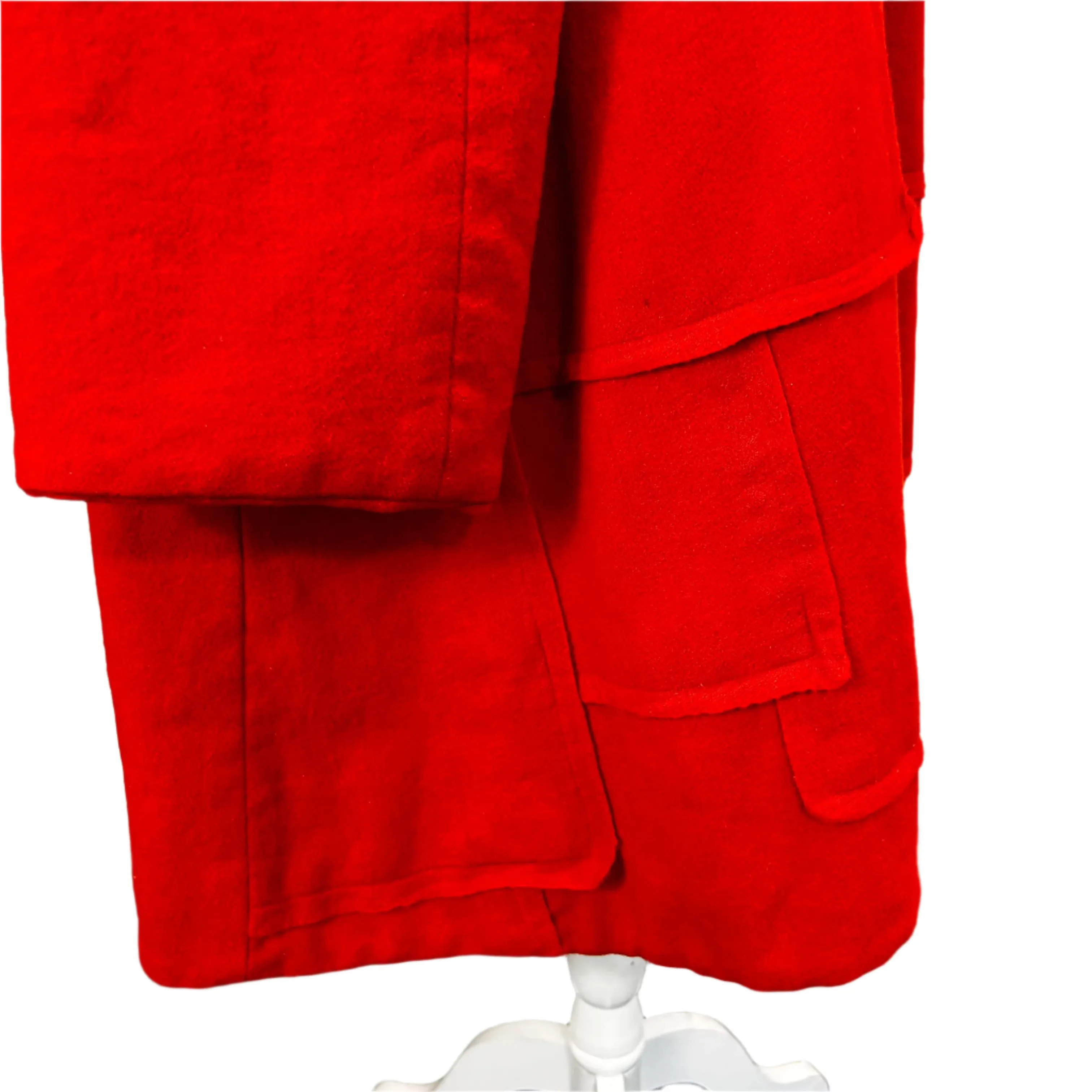 Casey Vidalenc Scarlet Wool Raw Edge Coat M