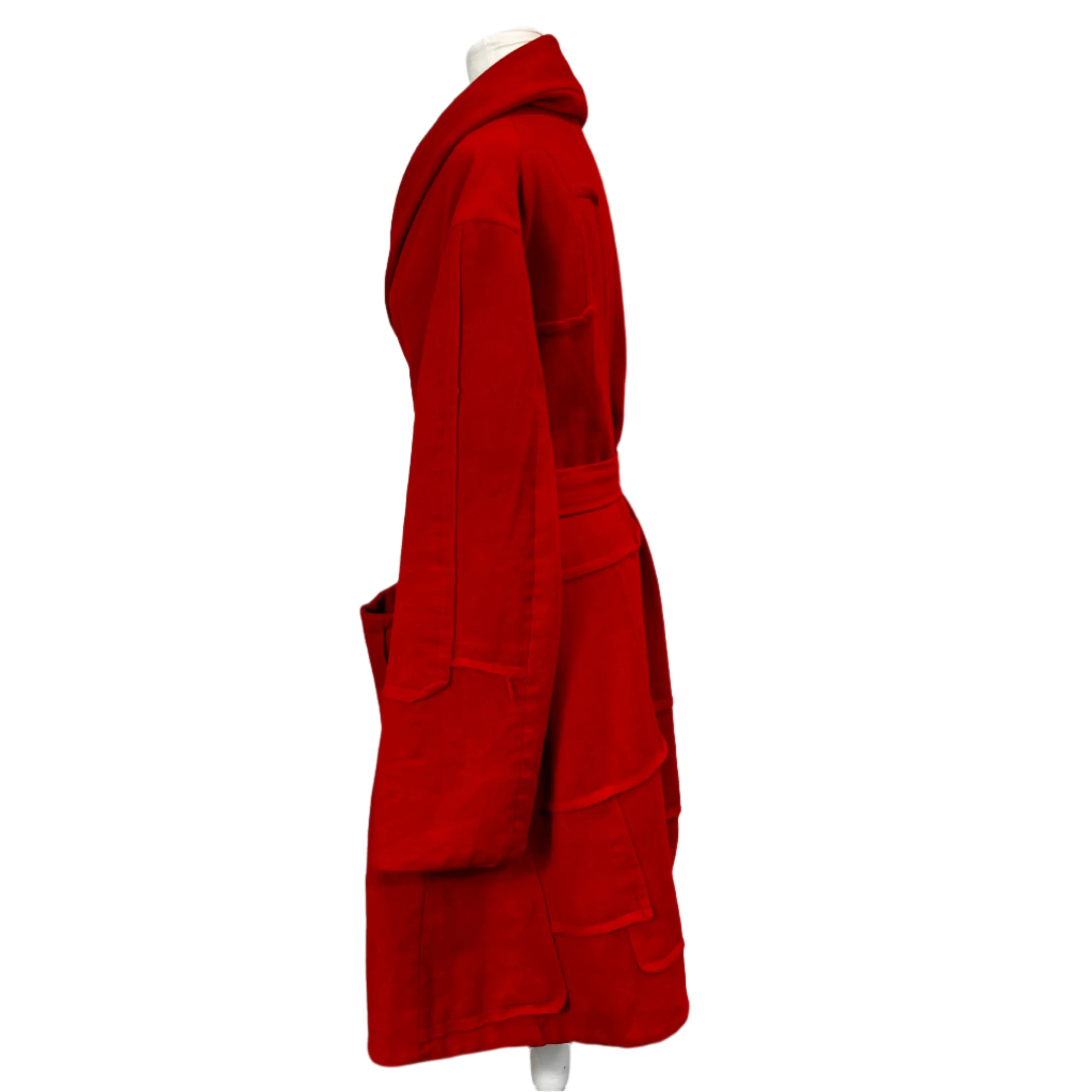 Casey Vidalenc Scarlet Wool Raw Edge Coat M