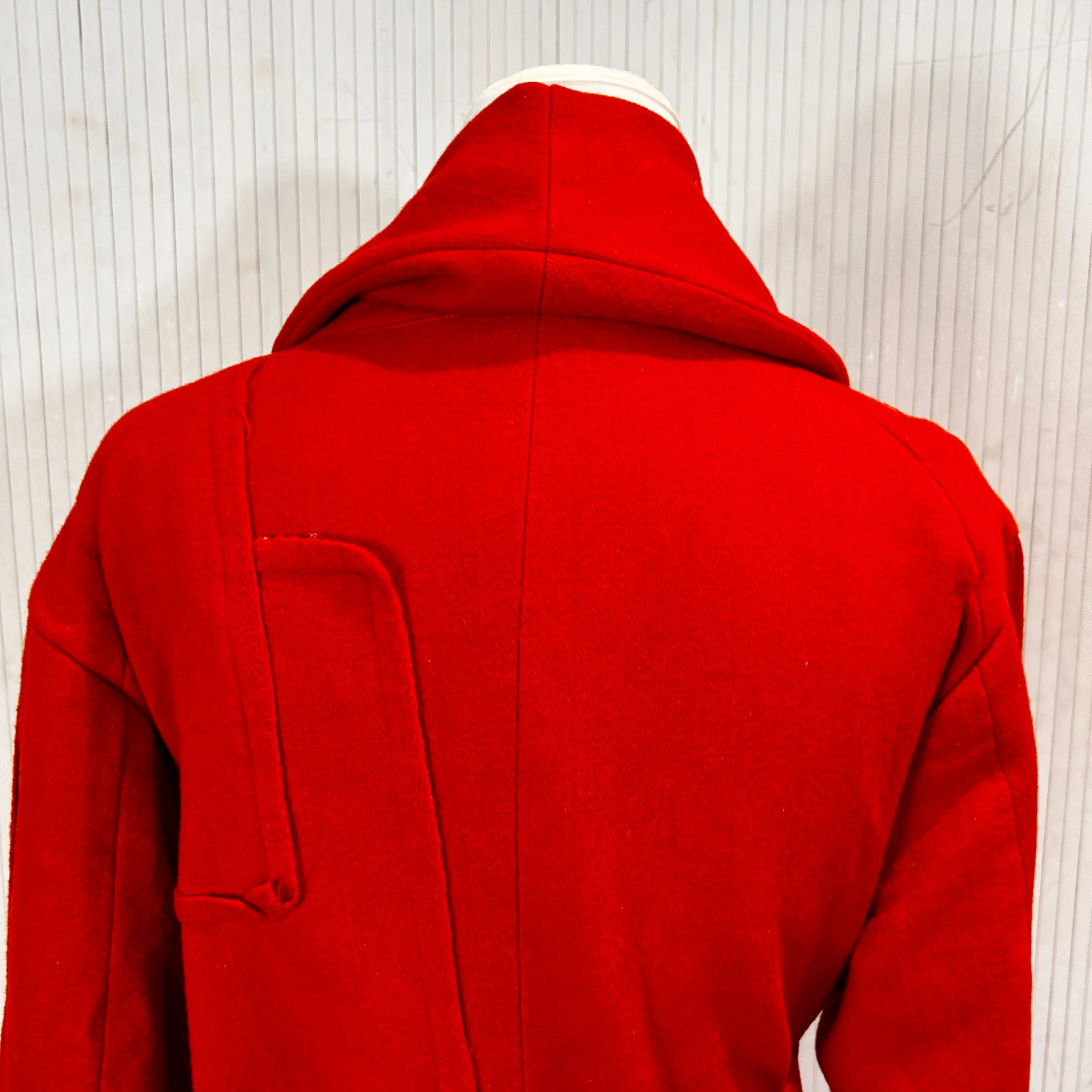 Casey Vidalenc Scarlet Wool Raw Edge Coat M