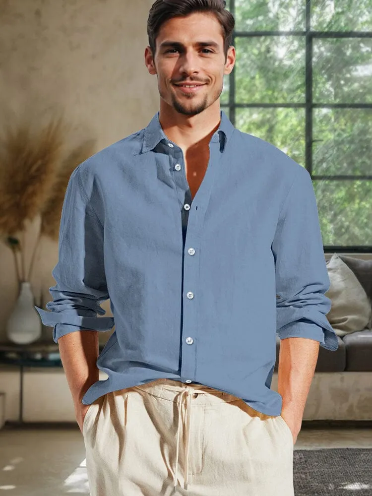 Classic Breathable Linen Blend Shirt