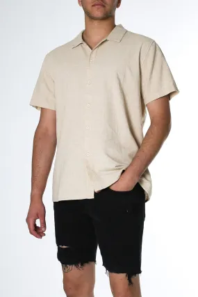 Classic Linen Short Sleeve Shirt Sand