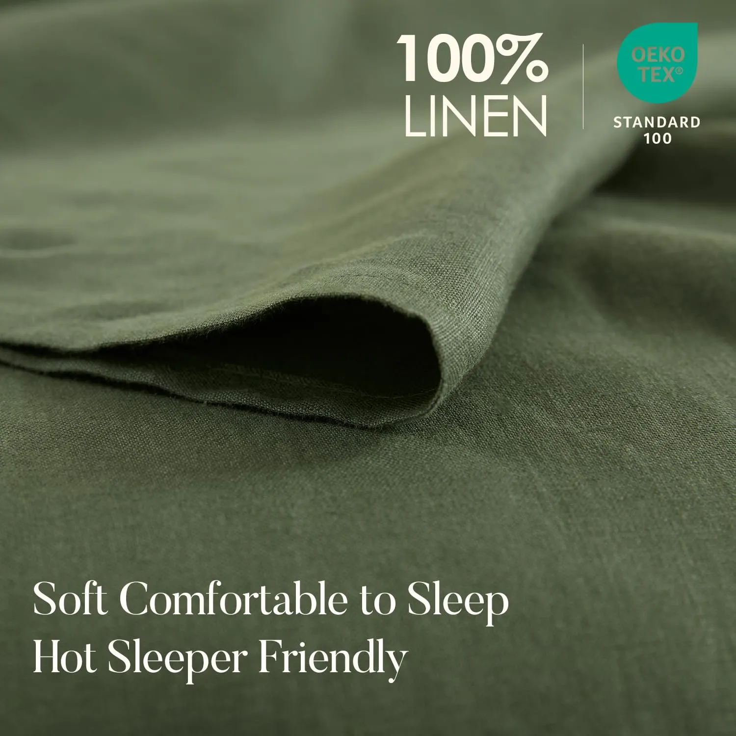 DAPU: 100% Pure French Linen Sheets (3 Sets - 1 Flat Sheet, 1 Fitted Sheet, 2 Pillowcases)