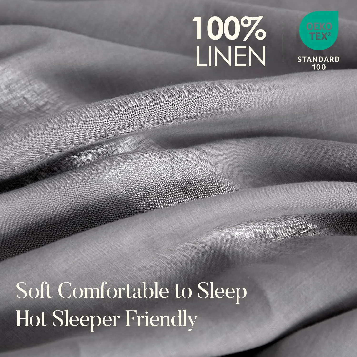 DAPU: 100% Pure French Linen Sheets (3 Sets - 1 Flat Sheet, 1 Fitted Sheet, 2 Pillowcases)