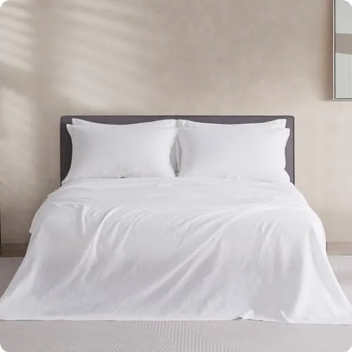 DAPU: 100% Pure French Linen Sheets (3 Sets - 1 Flat Sheet, 1 Fitted Sheet, 2 Pillowcases)