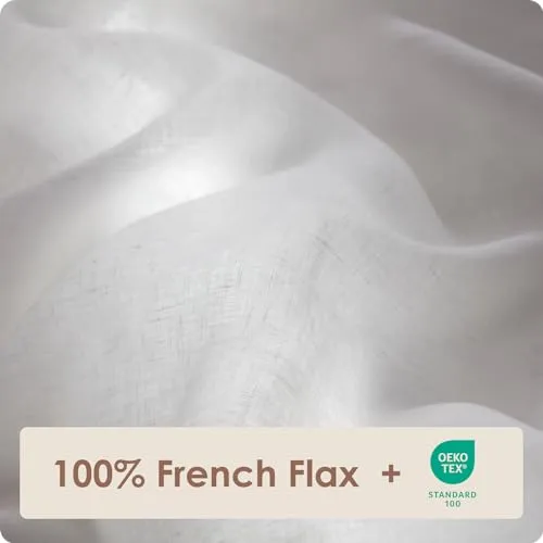 DAPU: 100% Pure French Linen Sheets (3 Sets - 1 Flat Sheet, 1 Fitted Sheet, 2 Pillowcases)