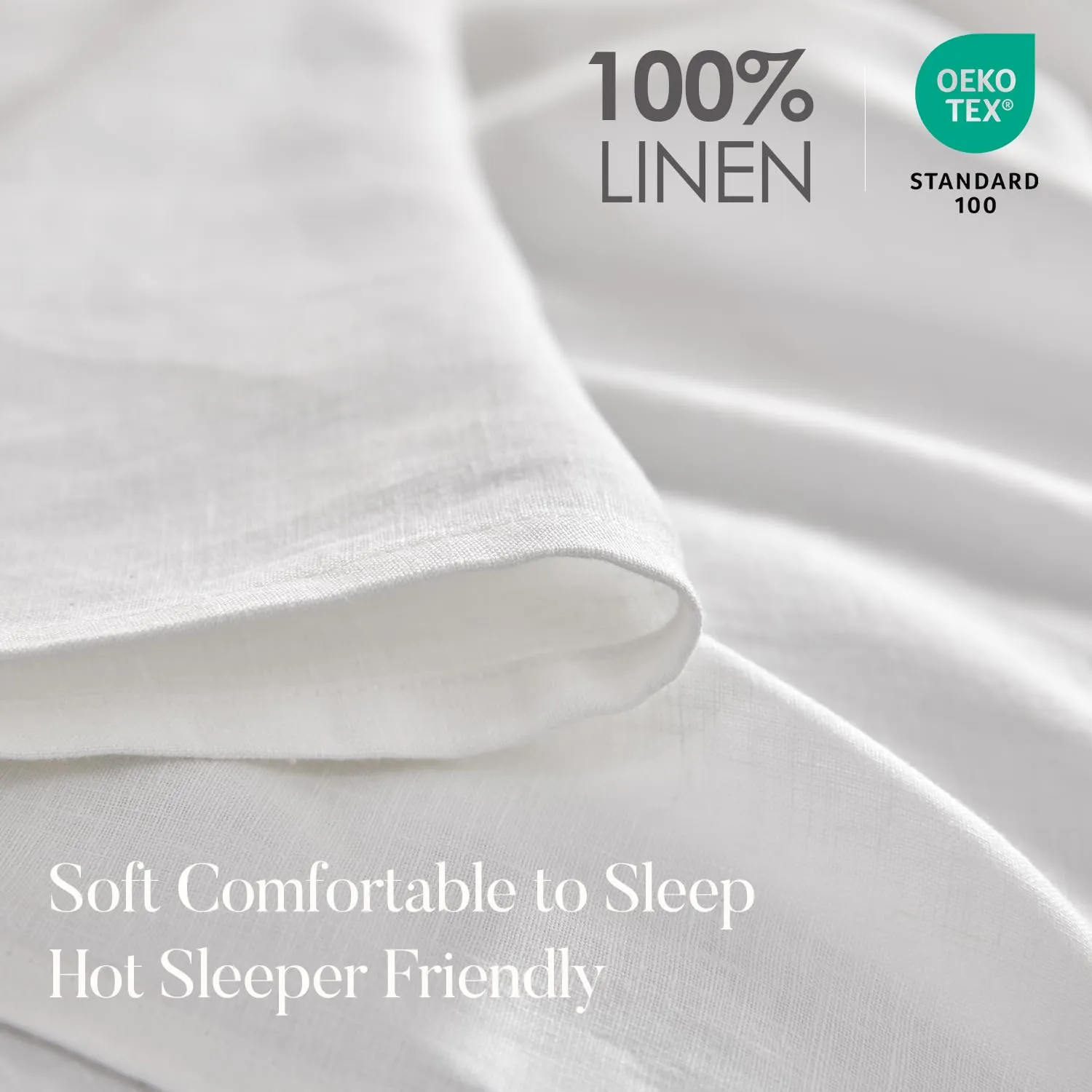 DAPU: 100% Pure French Linen Sheets (3 Sets - 1 Flat Sheet, 1 Fitted Sheet, 2 Pillowcases)