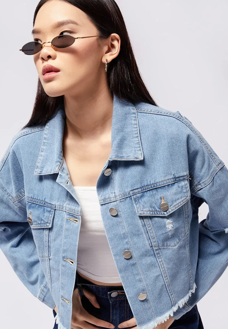 Denim Jacket with Prints Detail