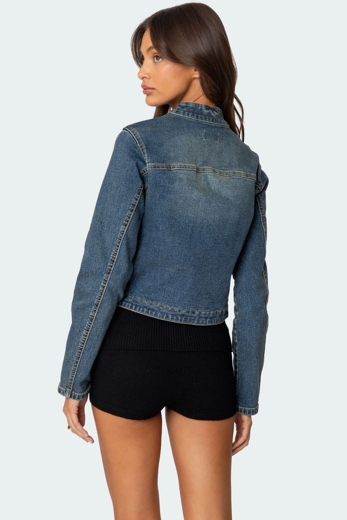 Double Buckle Denim Jacket