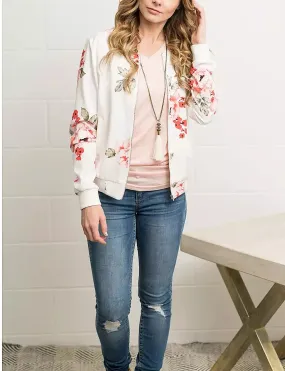 Fashion Casual Printed Bomber Jacket Loose Overcoat