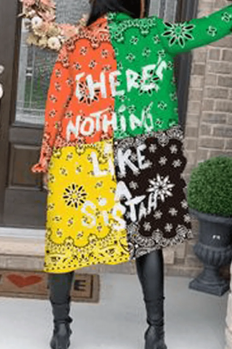 Fashion Casual Regular Print Patchwork Coats