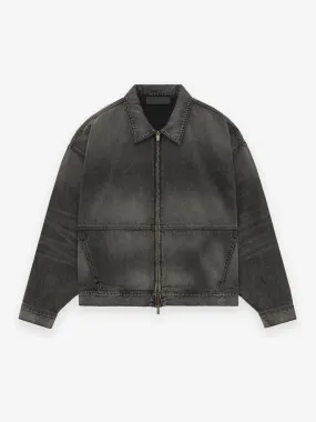 Fear of God Essentials Denim Trucker Jacket in Vintage Black