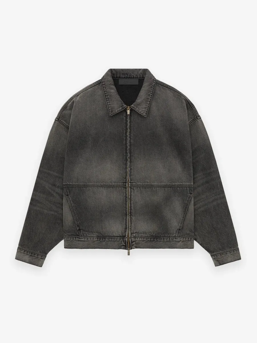 Fear of God Essentials Denim Trucker Jacket in Vintage Black