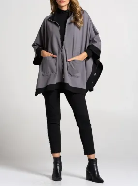 Focus Clothing - Zip Poncho Jacket FINAL SALE ITEM