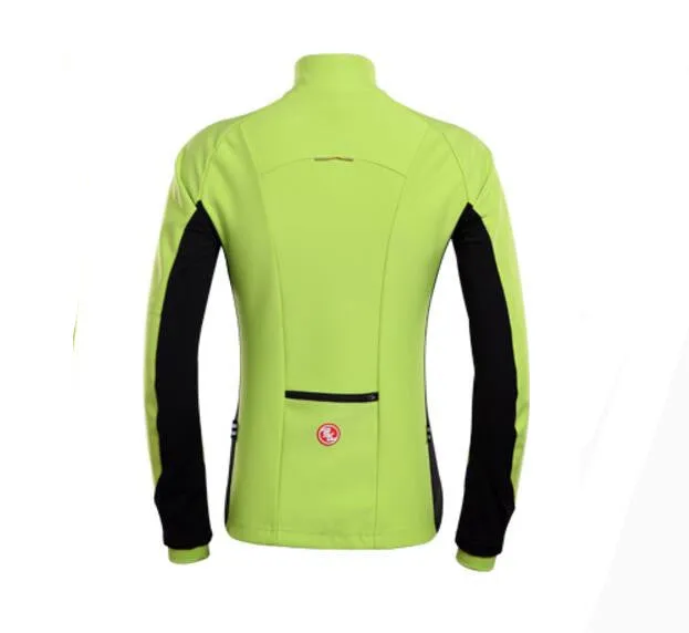 Green Black Women Long Sleeve Cycling Jacket