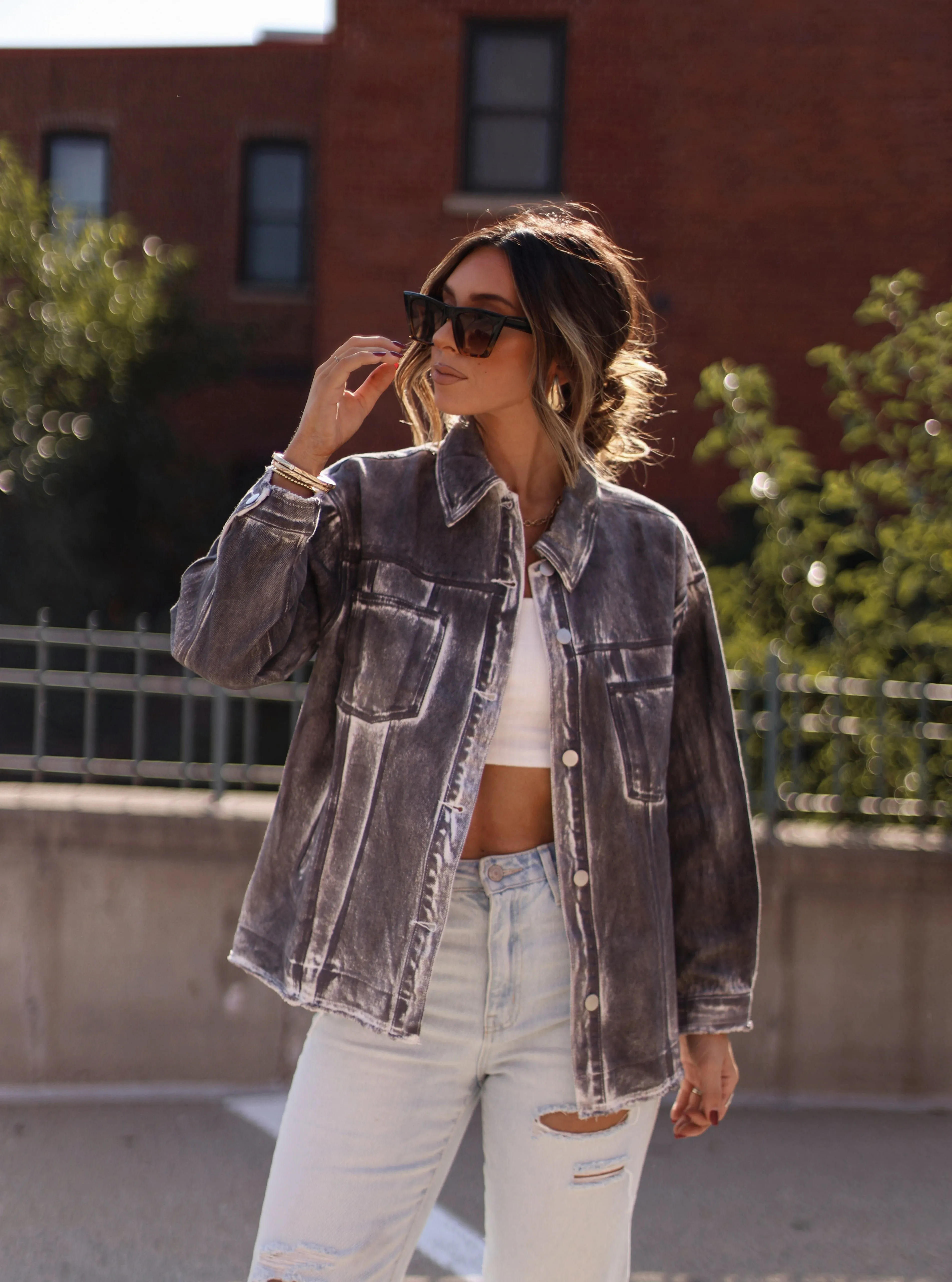 Grunge Glam Distressed Jacket