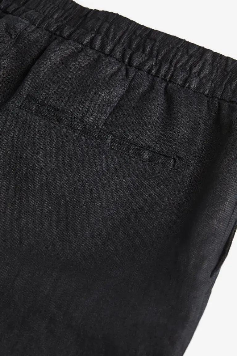 H&M Regular Fit Linen shorts, black