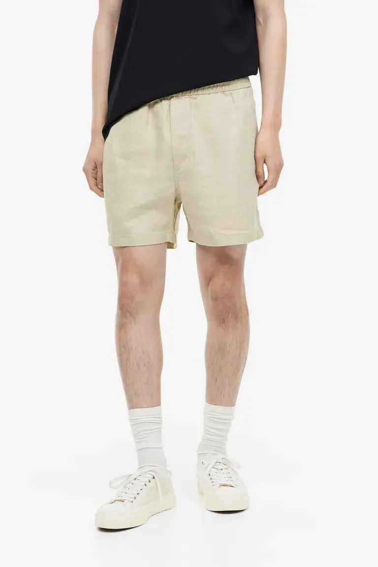 H&M Regular Fit Linen shorts, light beige