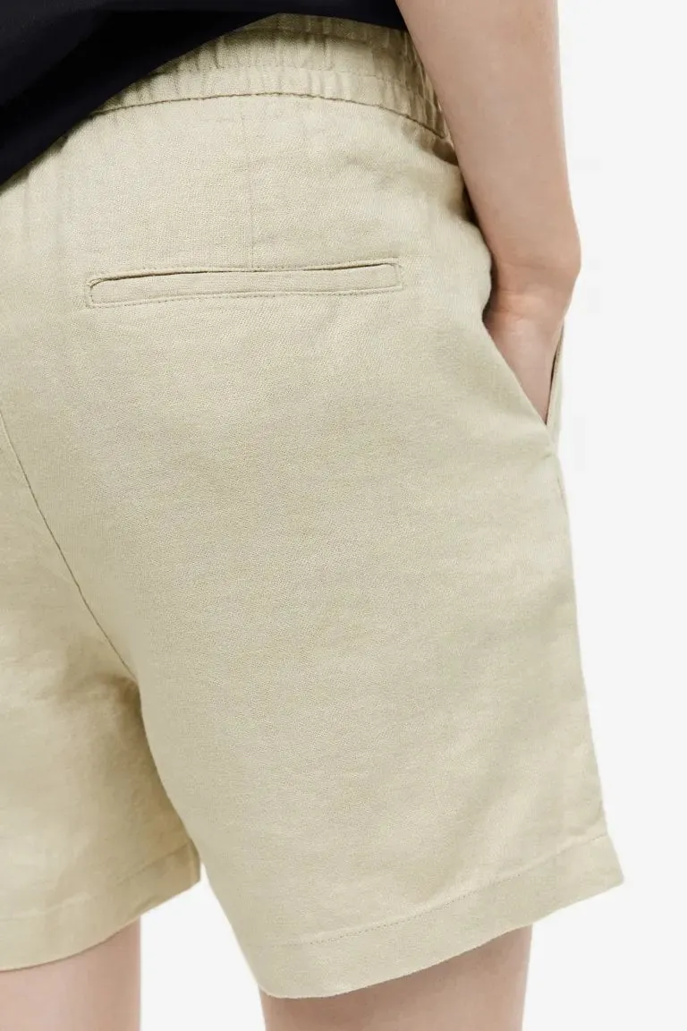 H&M Regular Fit Linen shorts, light beige