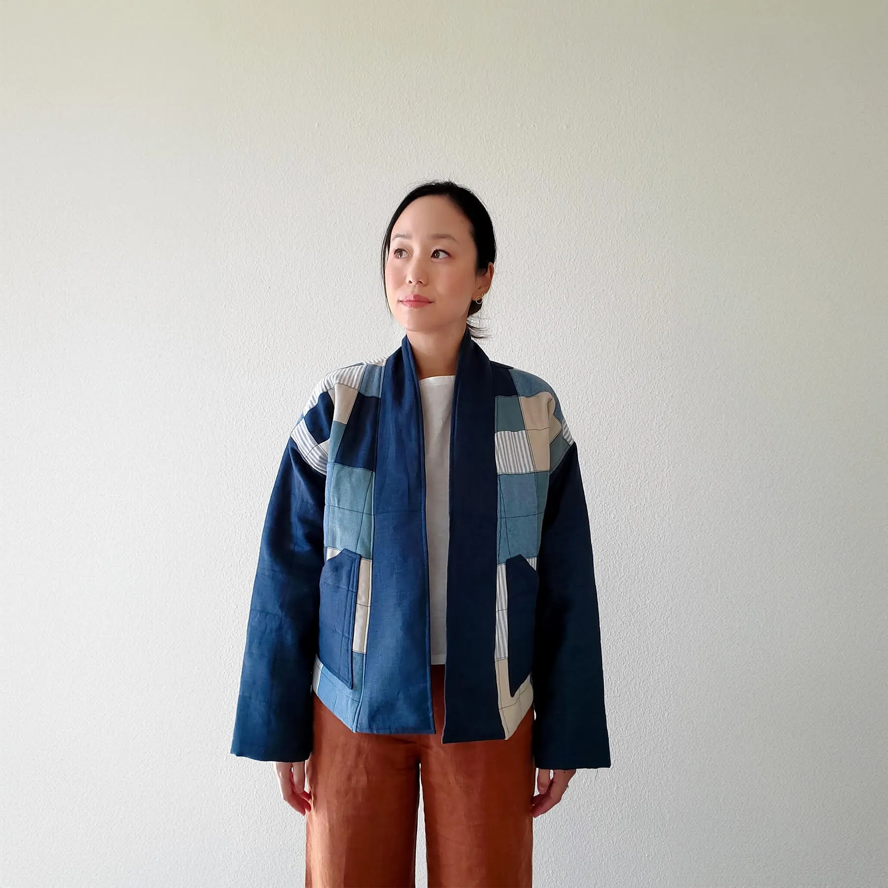 HANA JACKET - No. 2 Blue and Neutrals