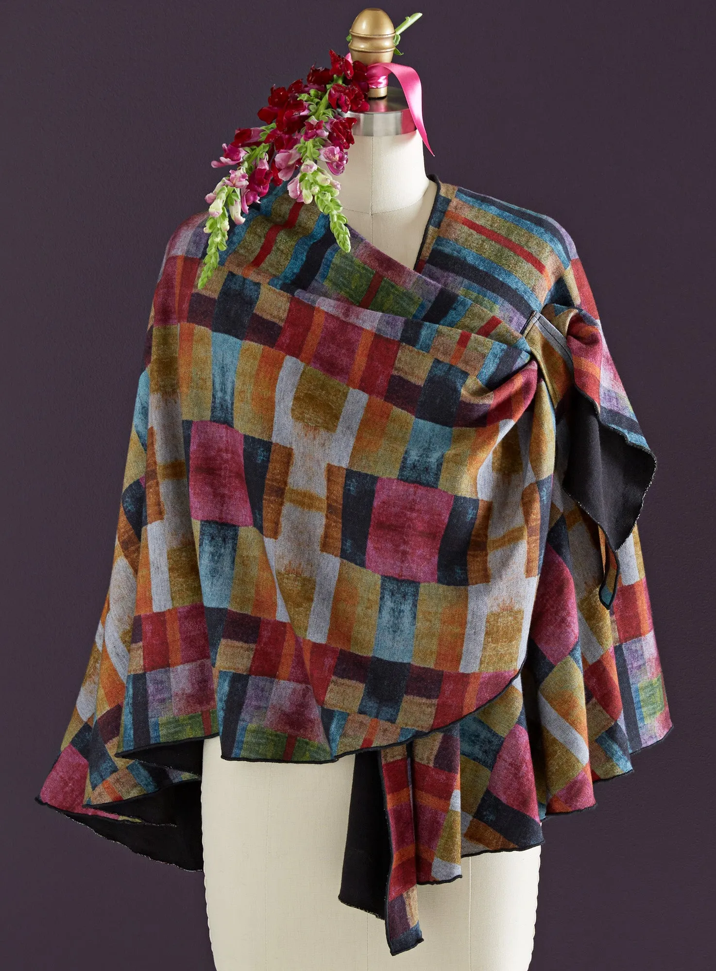 Hands-Free Reversible Knit Wrap - Stained Glass