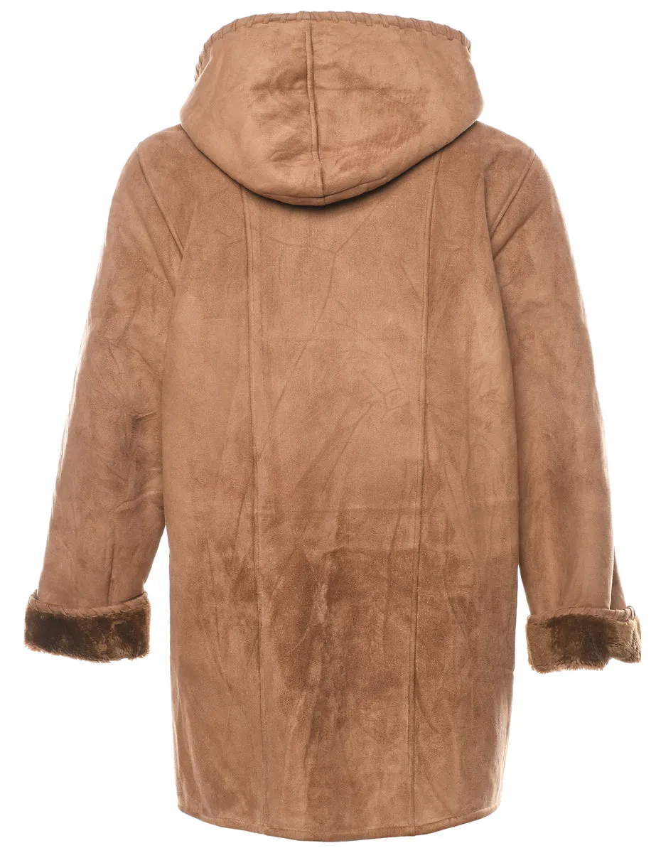 Hooded Brown Coat - M