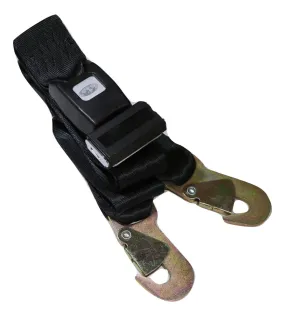 Integrated Tie Back Lap Belt with Push Button Buckle & Snap Hooks, OAL 80"