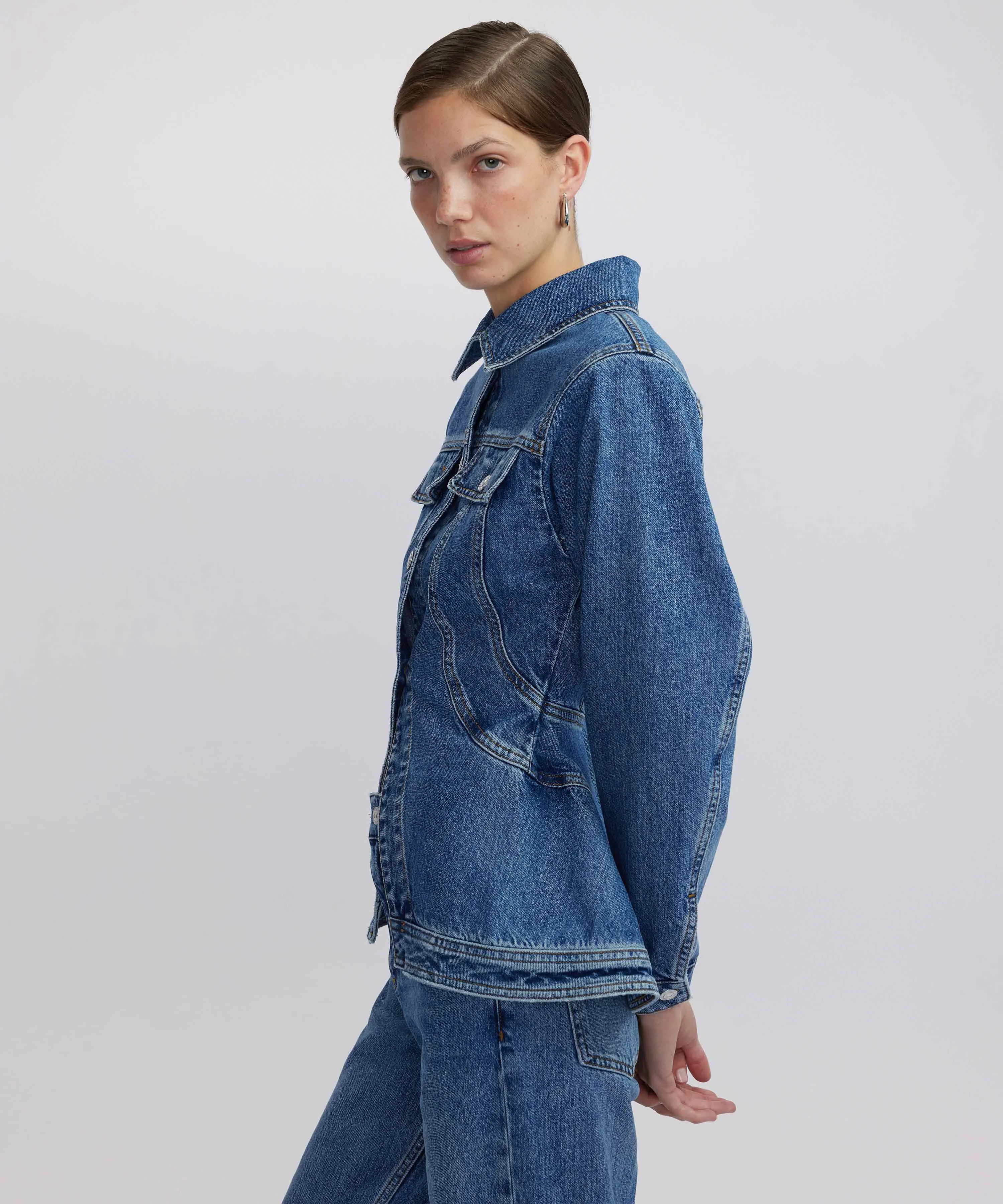 Ipekyol Peplum Denim Jacket Indigo