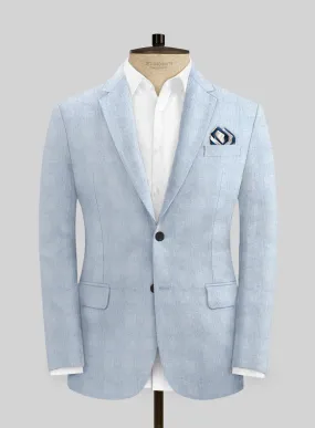 Italian Prato Blue Glen Linen Jacket