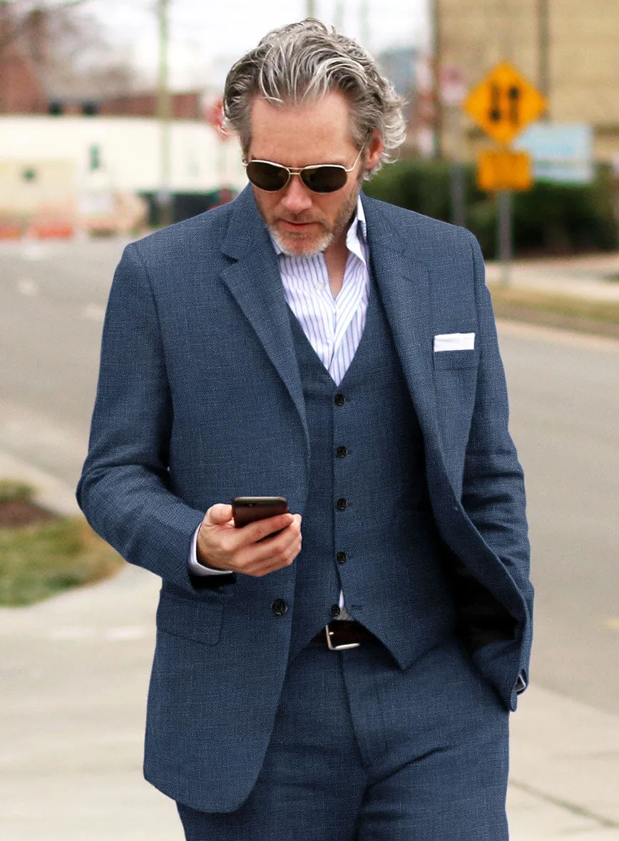 Italian Prato Indigo Blue Linen Jacket