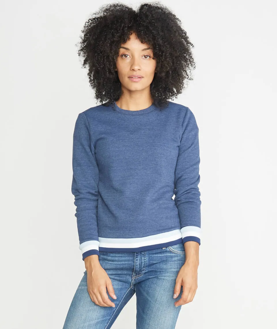 Jenny Crewneck Sweatshirt in Twilight/Carolina Blue/White