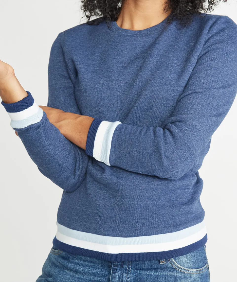 Jenny Crewneck Sweatshirt in Twilight/Carolina Blue/White