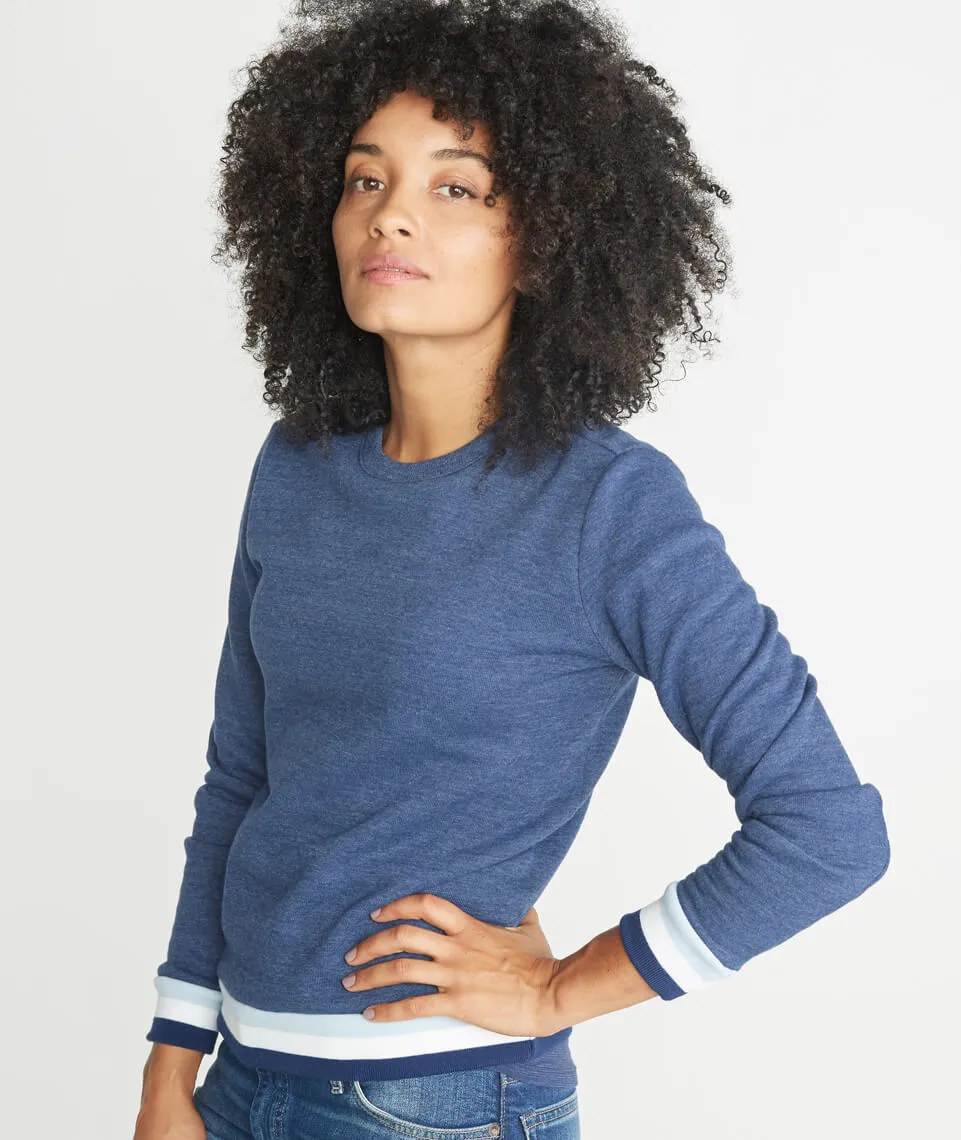 Jenny Crewneck Sweatshirt in Twilight/Carolina Blue/White