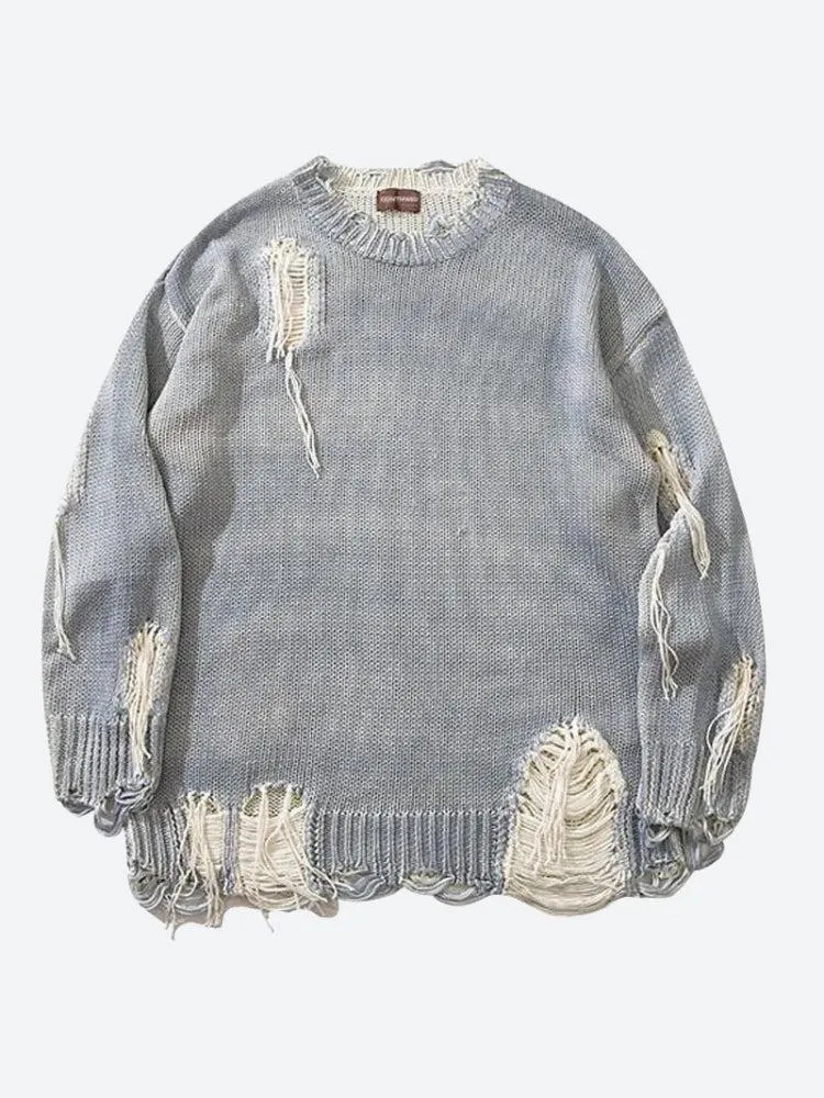 Jinquedai Grunge Tasseled Distressed Sweater