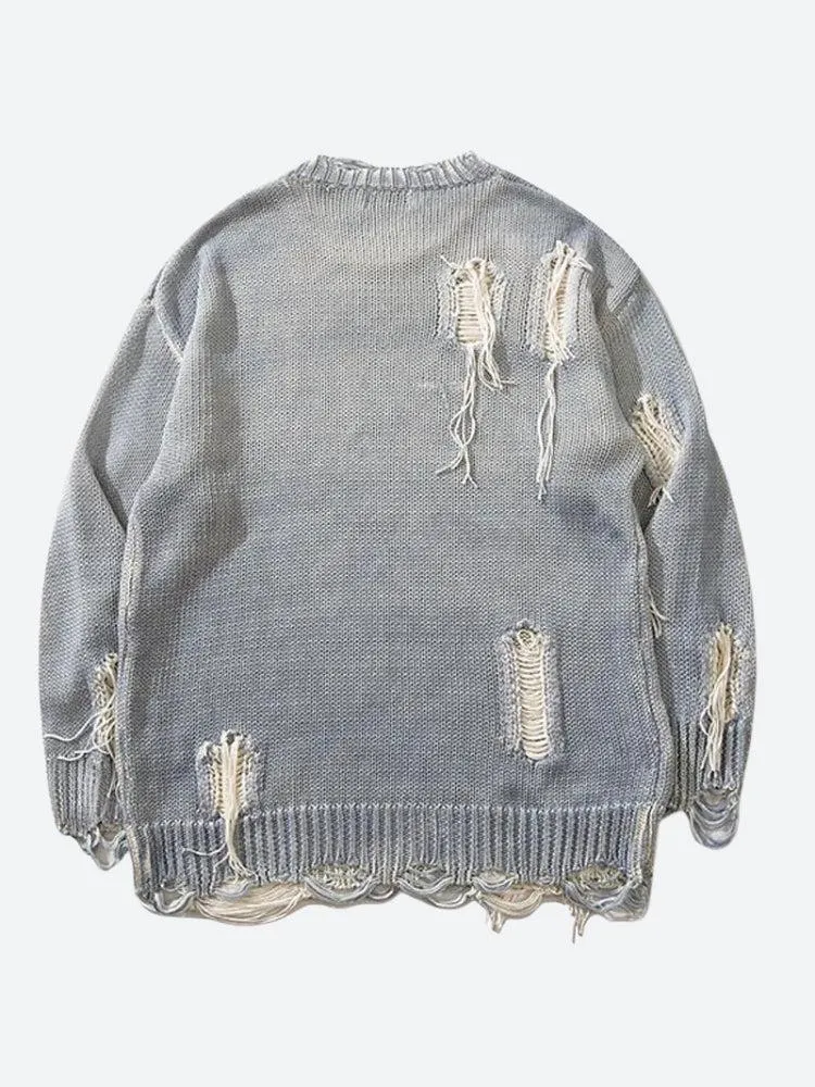 Jinquedai Grunge Tasseled Distressed Sweater