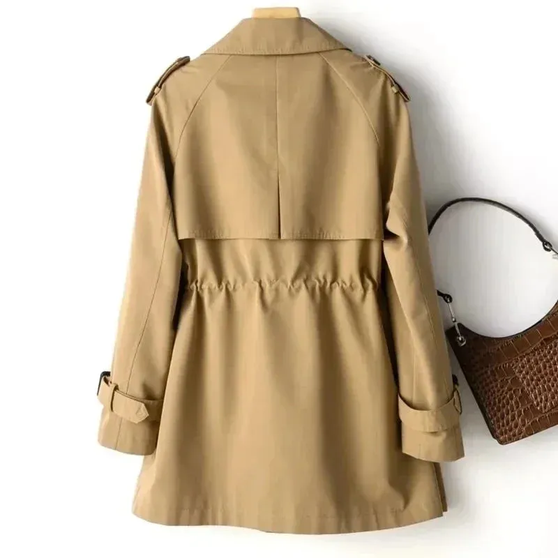 Khaki Double Button Loose Trench Coats