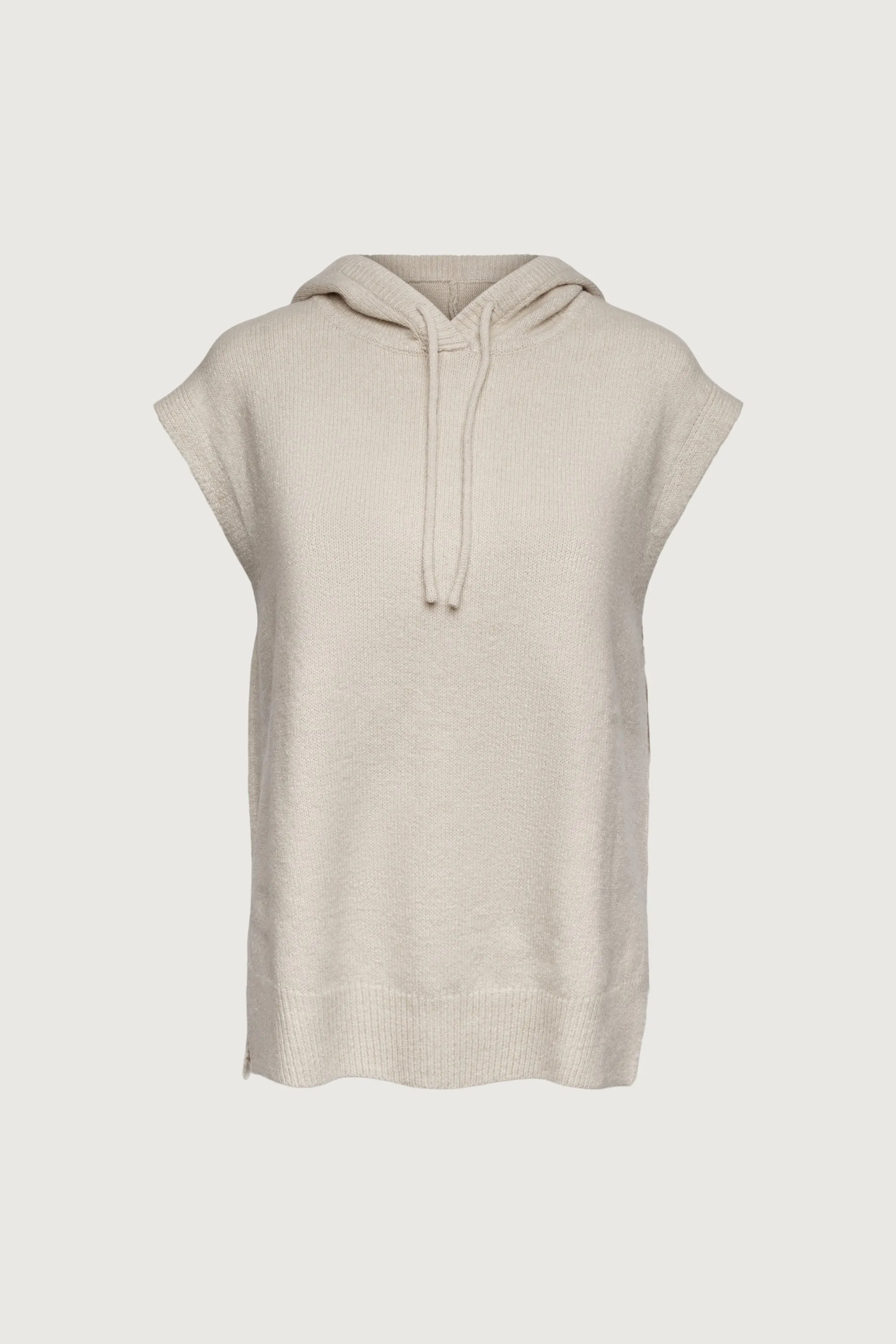 KNIT SLEEVELESS HOODIE